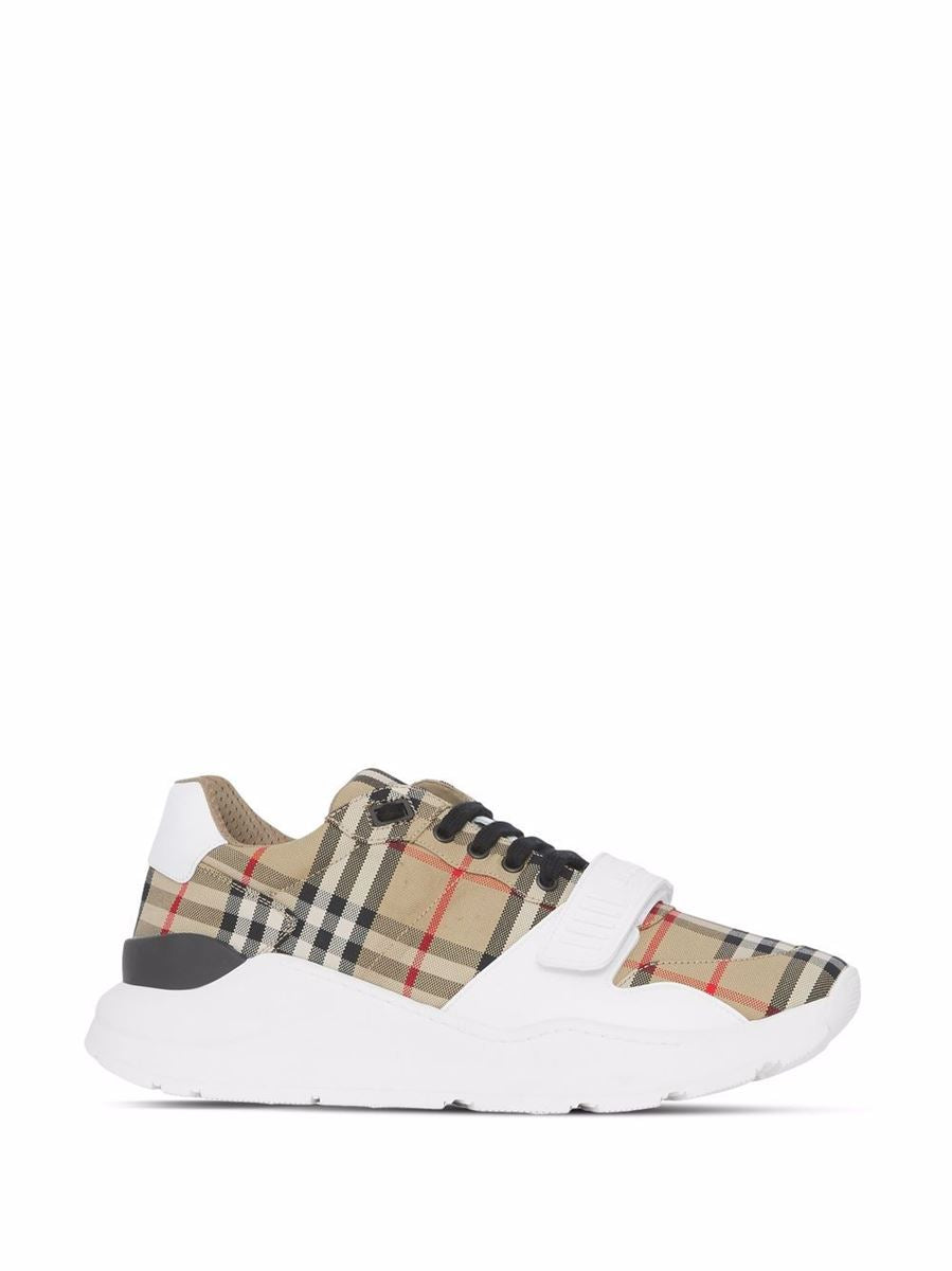 VINTAGE CHECK PATTERN TOUCH STRAP SNEAKERS