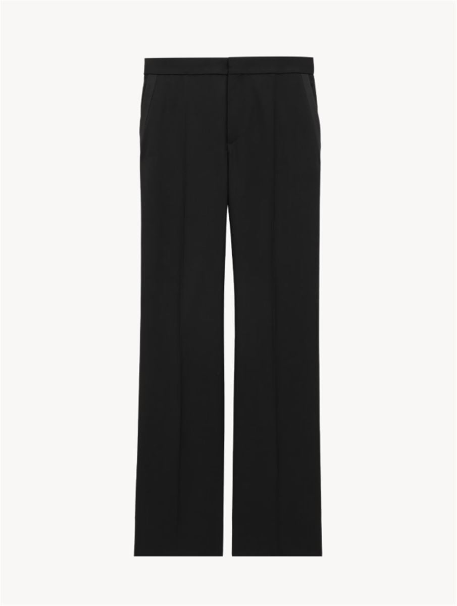 YVES TUXEDO PANTS IN GRAIN DE POUDRE