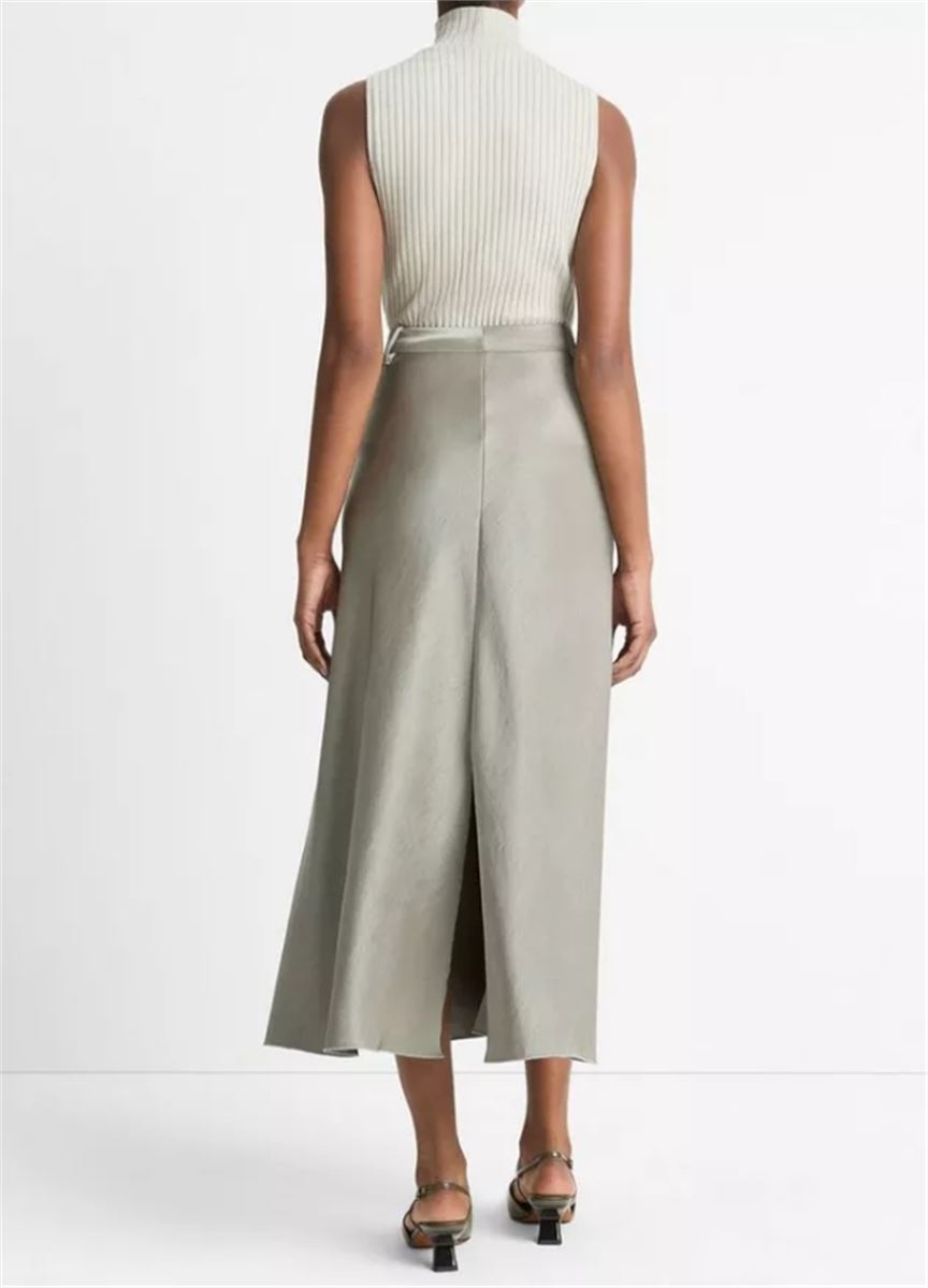 SATIN A-LINE TROUSER SKIRT