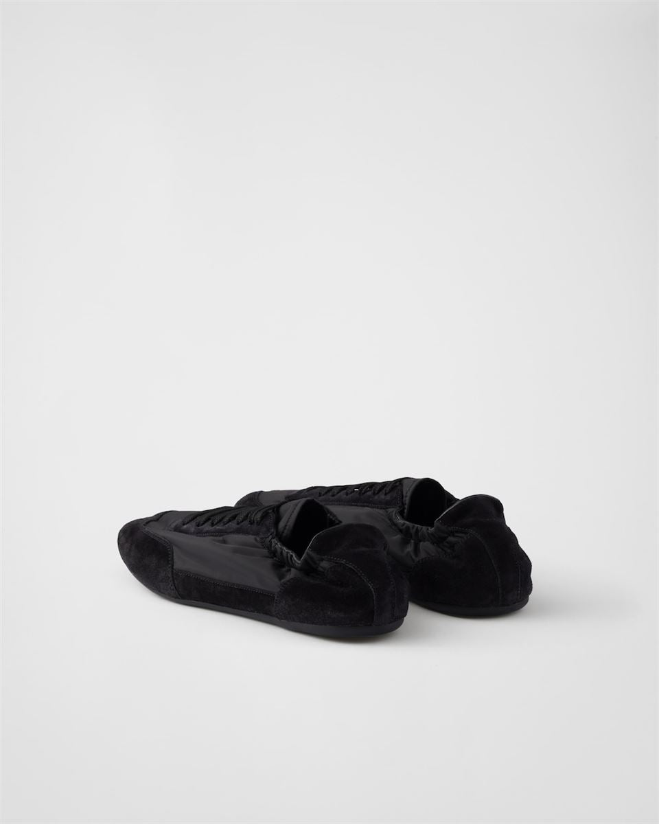 COLLAPSE RE-NYLON AND SUEDE ELASTICIZED SNEAKERS