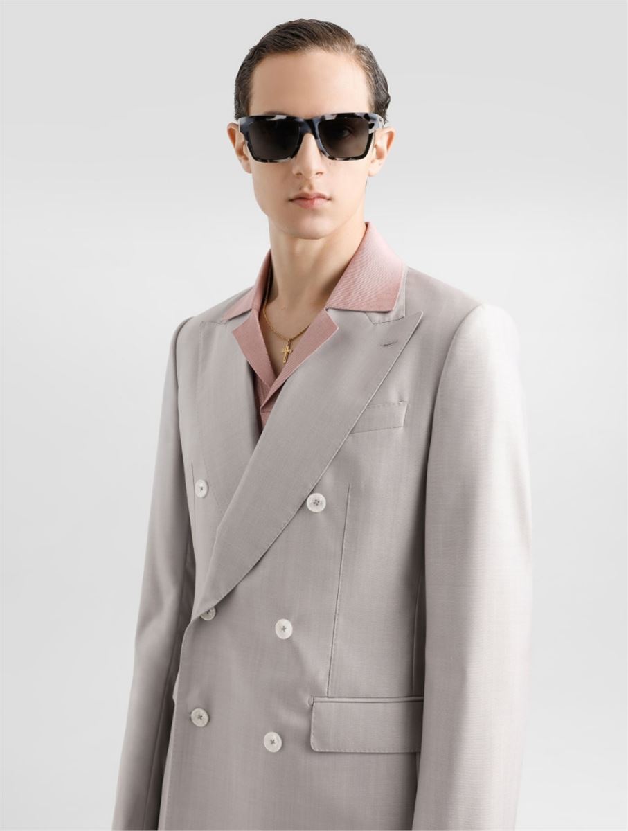 DECONSTRUCTED DOUBLE-BREASTED WOOL AND SILK SUIT