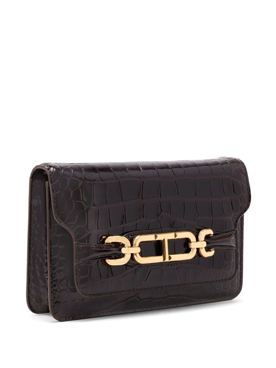 SMALL WHITNEY CROCODILE-EMBOSSED SHOULDER BAG TOM FORD