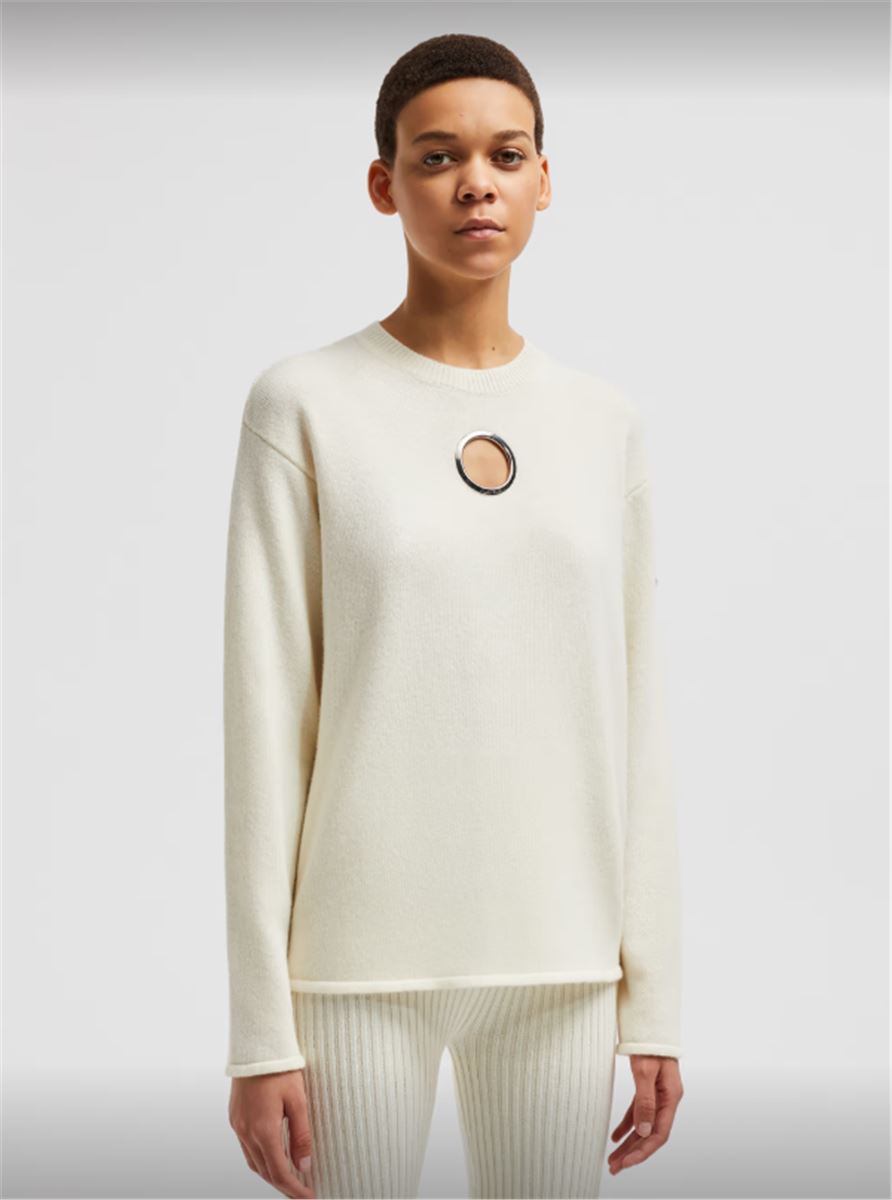 MONCLER X WILLOW SMITH EYELET WOOL & CASHMERE JUMPER