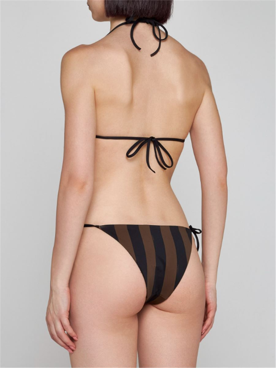 FF AND STRIPED REVERSIBILE BIKINI FENDI