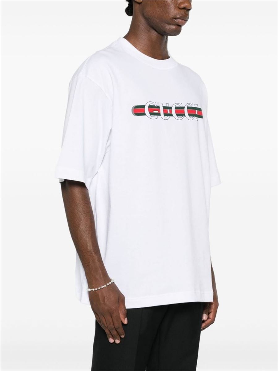 LOGO-PRINT COTTON T-SHIRT GUCCI