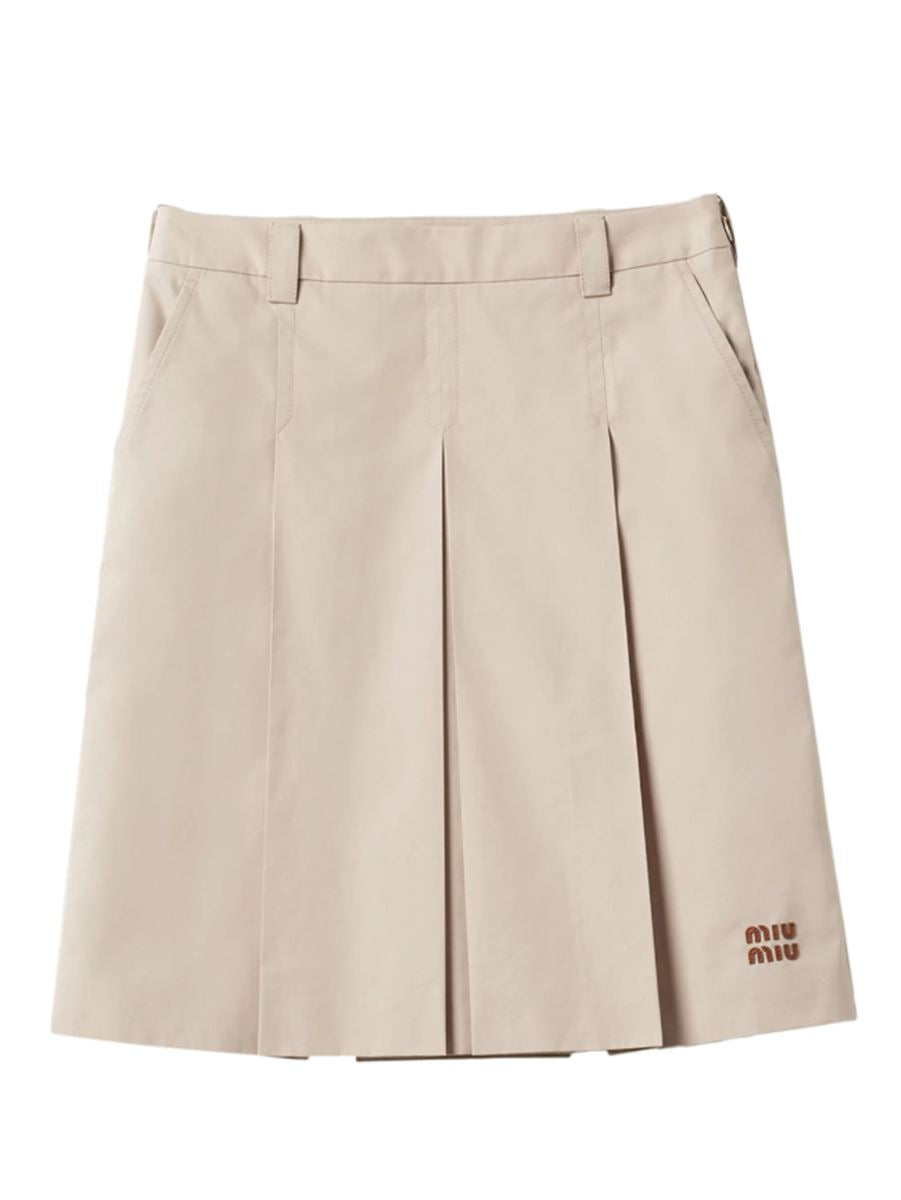 PLEATED GABARDINE SKIRT MIU MIU