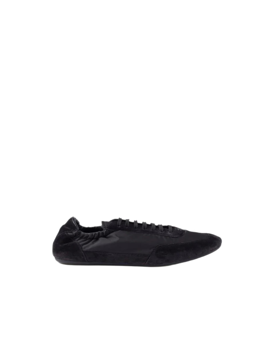 COLLAPSE RE-NYLON AND SUEDE ELASTICIZED SNEAKERS