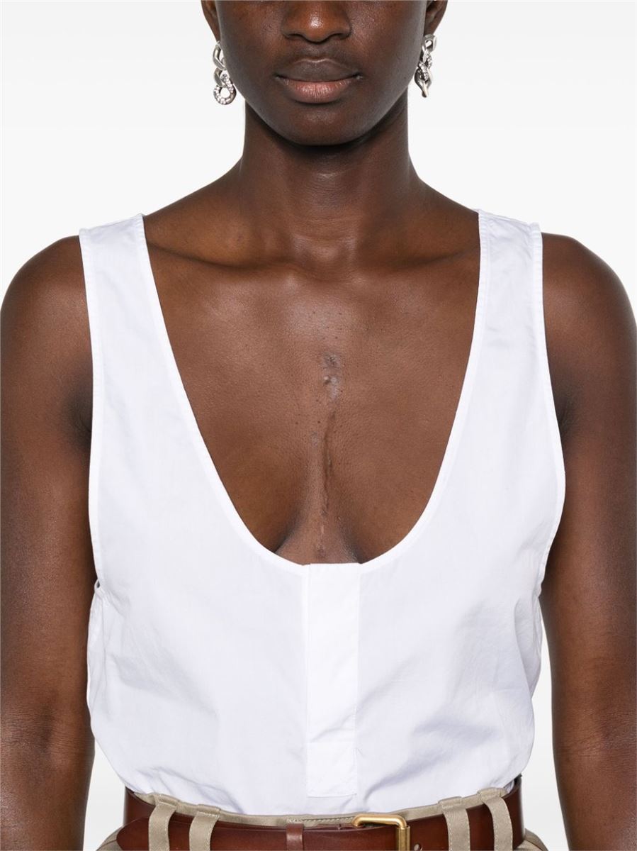 SEMI-SHEER HENLEY TANK TOP SAINT LAURENT