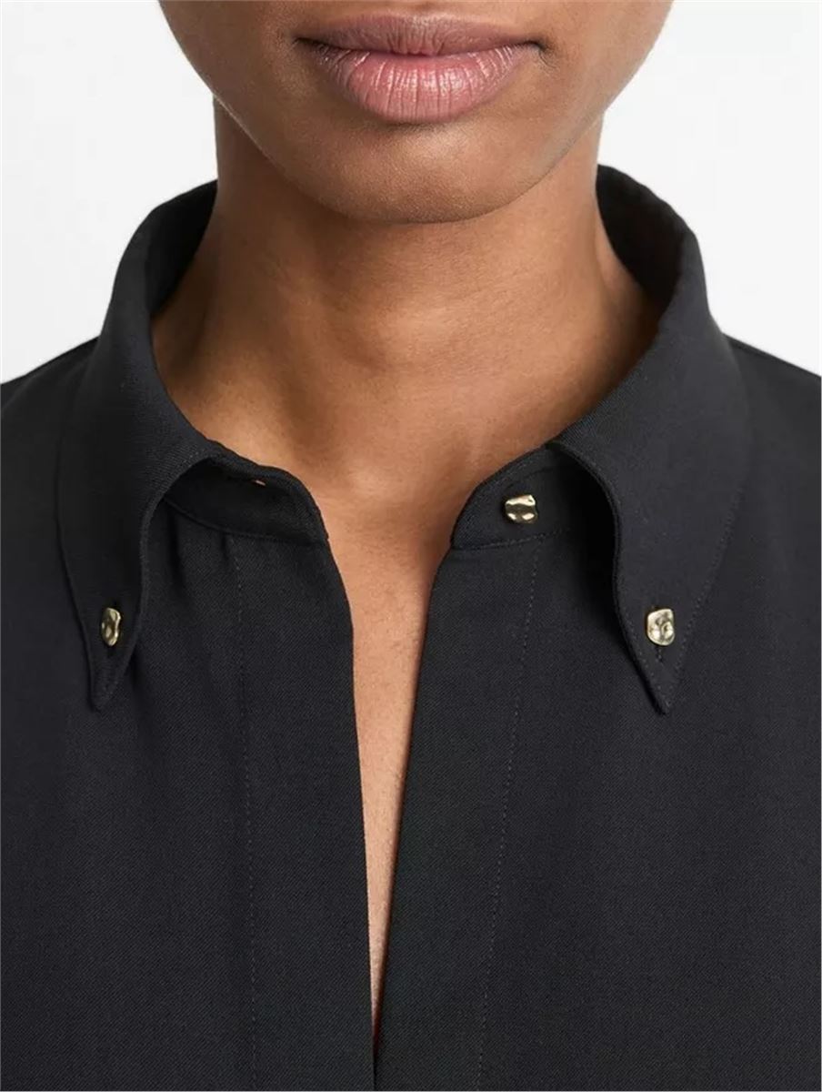 EMBELLISHED POINT-COLLAR CREPE SHIRT