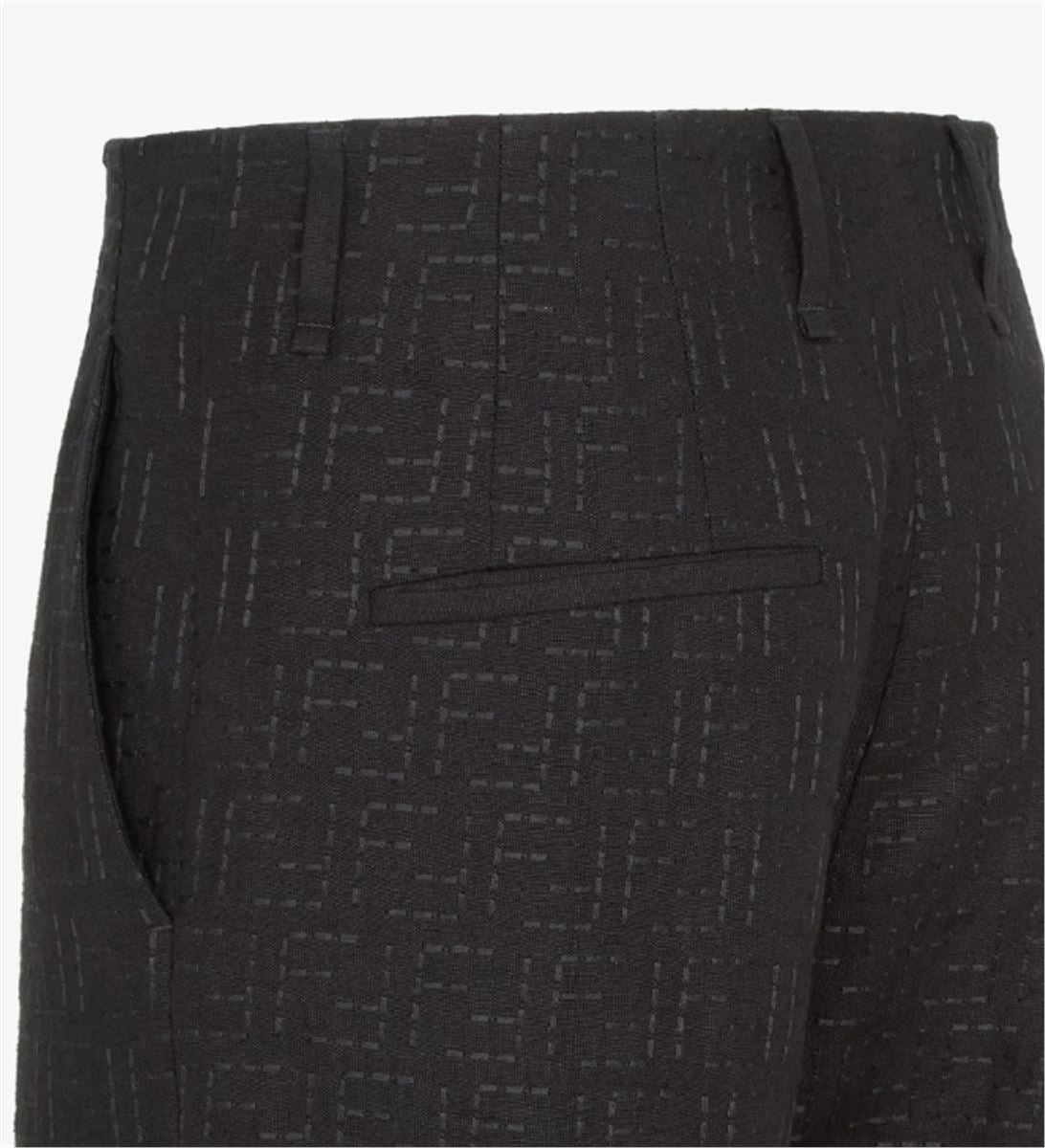 LINEN FF JACQUARD TROUSERS