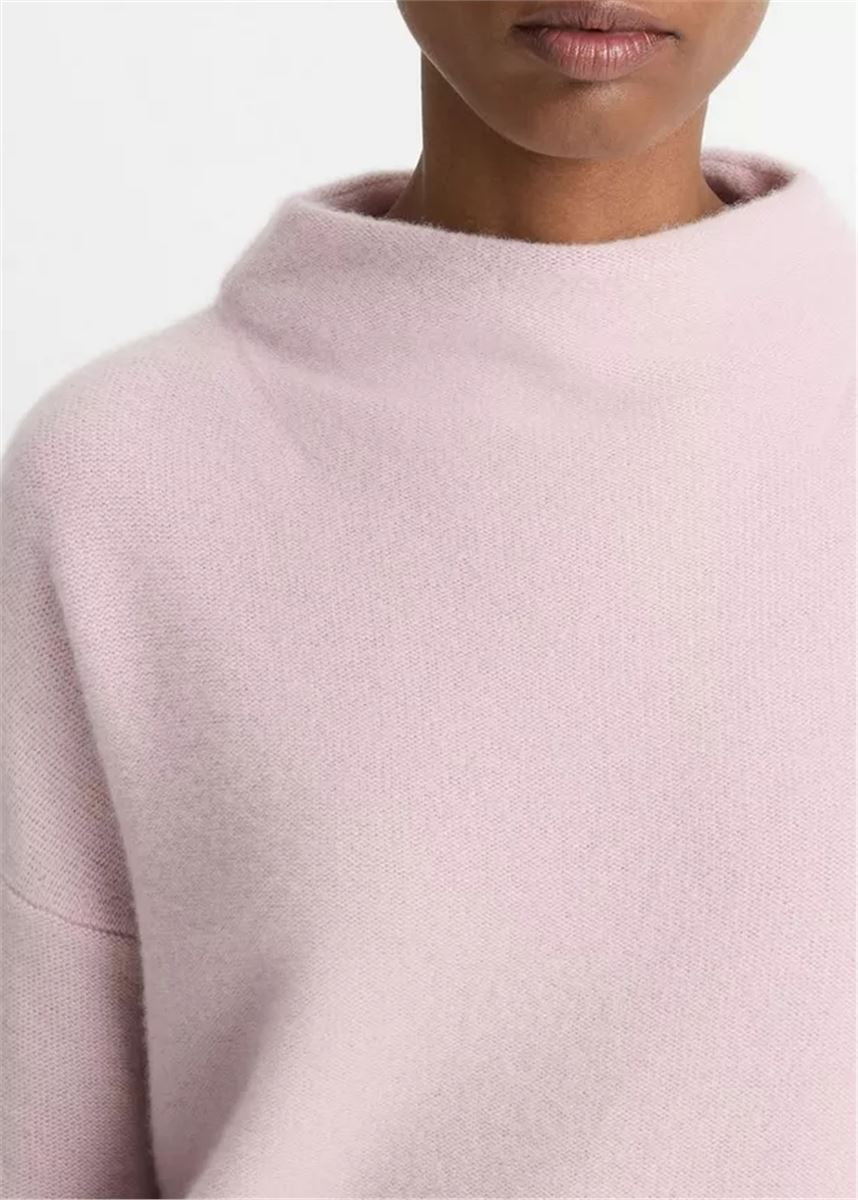 PLUSH CASHMERE FUNNEL NECK SWEATER