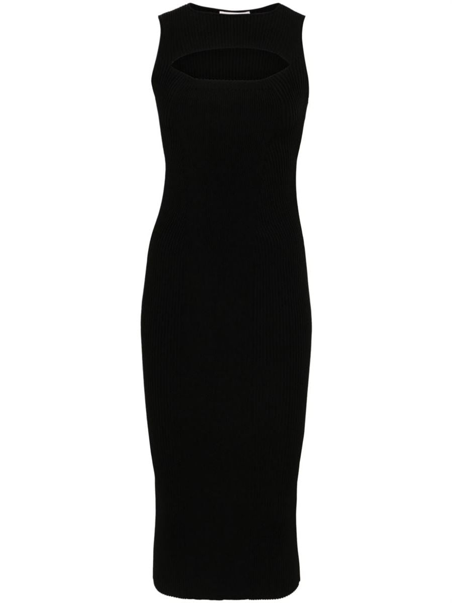 CUT-OUT RIBBED MAXI DRESS A. MCQUEEN