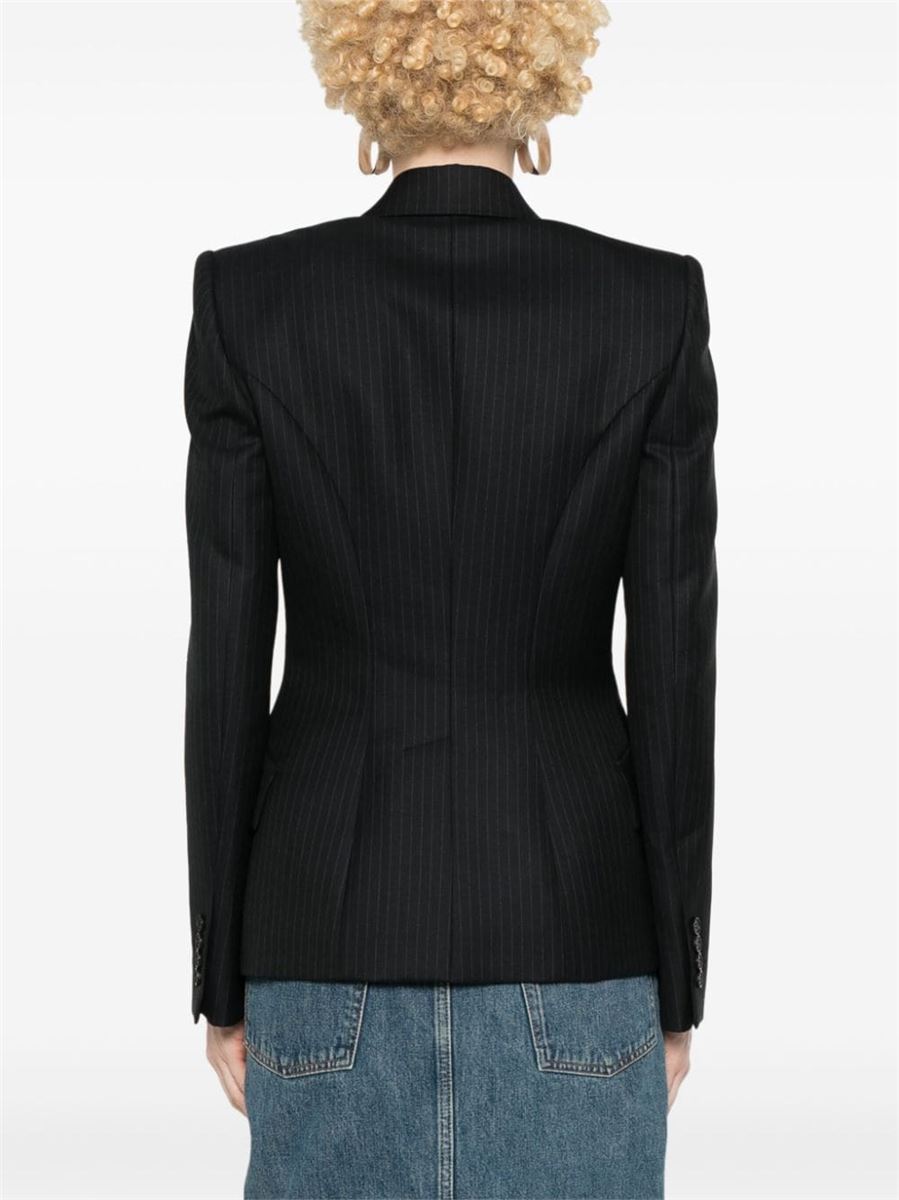 SINGLE-BREASTED PINSTRIPE BLAZER A. MCQUEEN