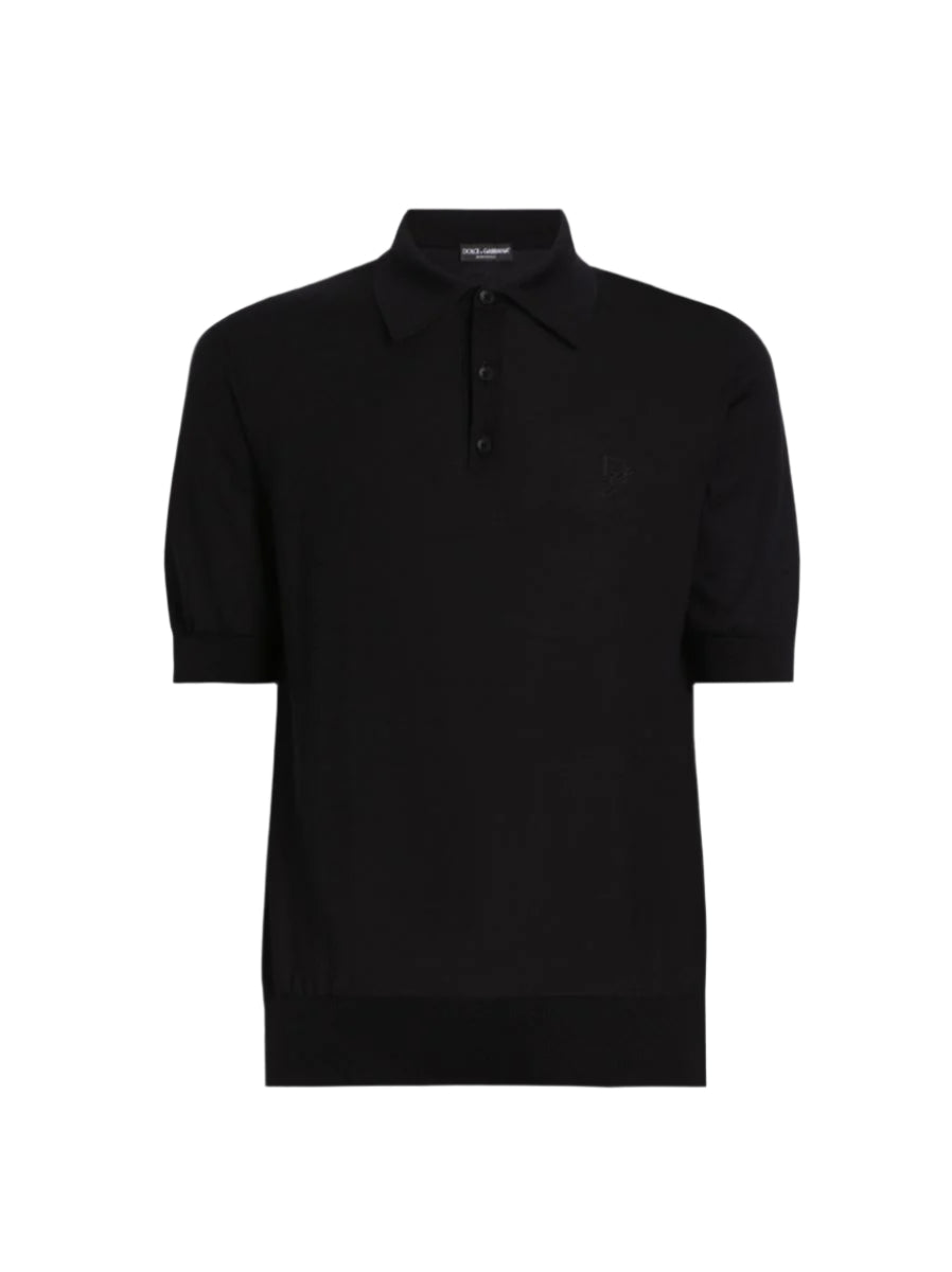 SILK POLO-SHIRT WITH LOGO EMBROIDERY