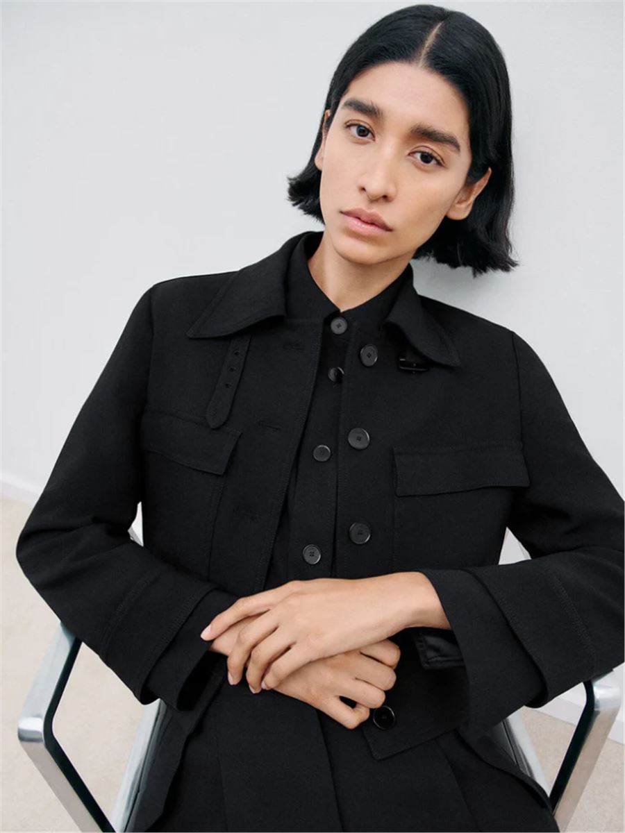 JOSEPH MISTRAL CROPPED JACKET BLACK