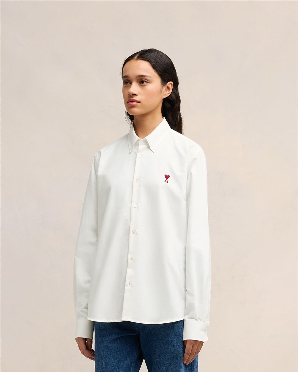 WHITE COTTON BUTTON-DOWN AMI DE COEUR SHIRT