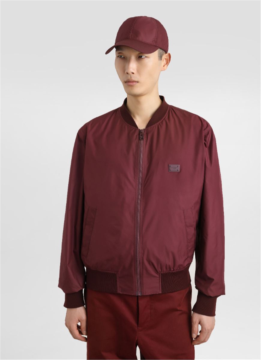 TECHNICAL FABRIC BOMBER JACKET WITH TAG