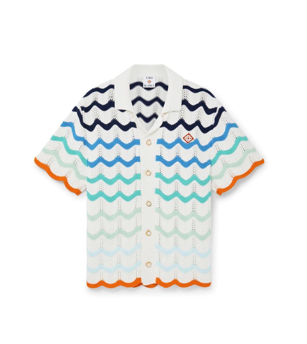 GRADIENT WAVE CROCHET SHIRT