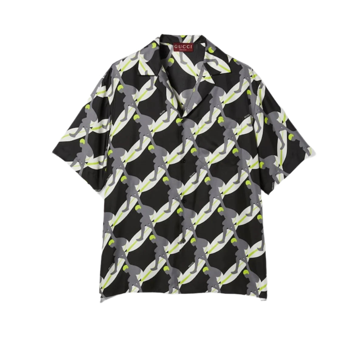 PRINTED SILK BOWLING SHIRT