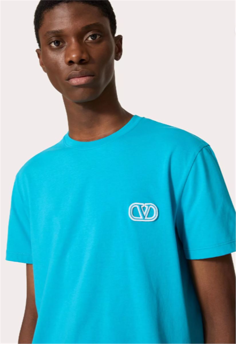 COTTON T-SHIRT WITH VLOGO SIGNATURE PATCH