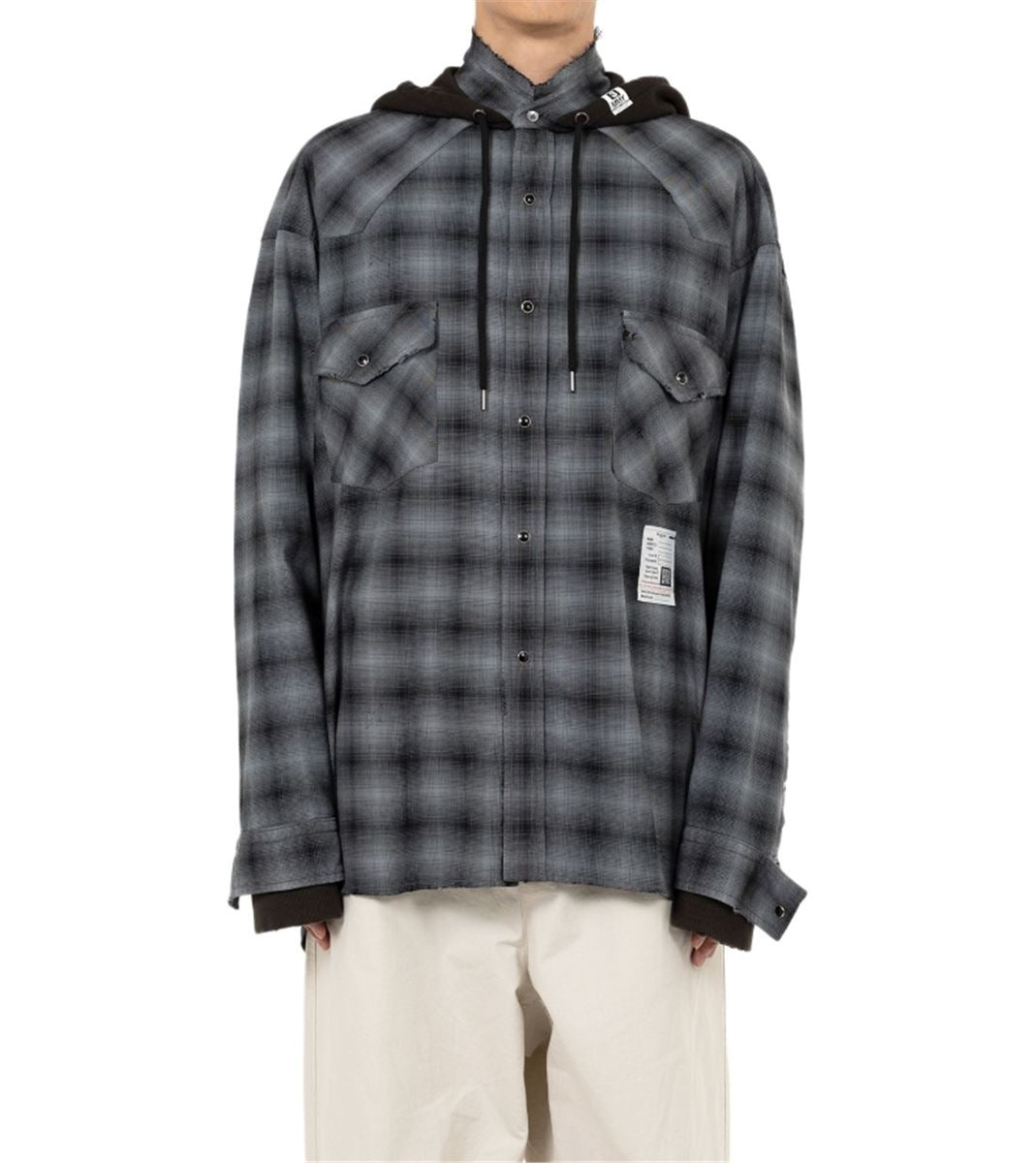 HOODIE COMBINE CHECKERED SHIRT