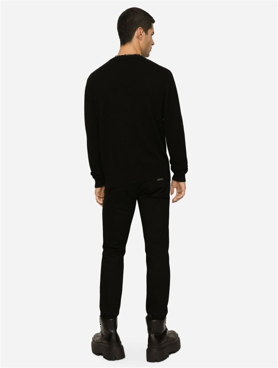 WASHED BLACK SLIM-FIT STRETCH JEANS