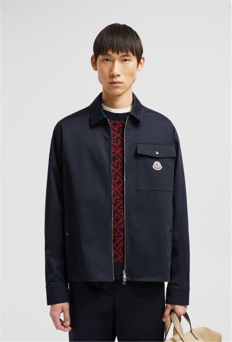 COTTON GABARDINE ZIP-UP SHIRT JACKET