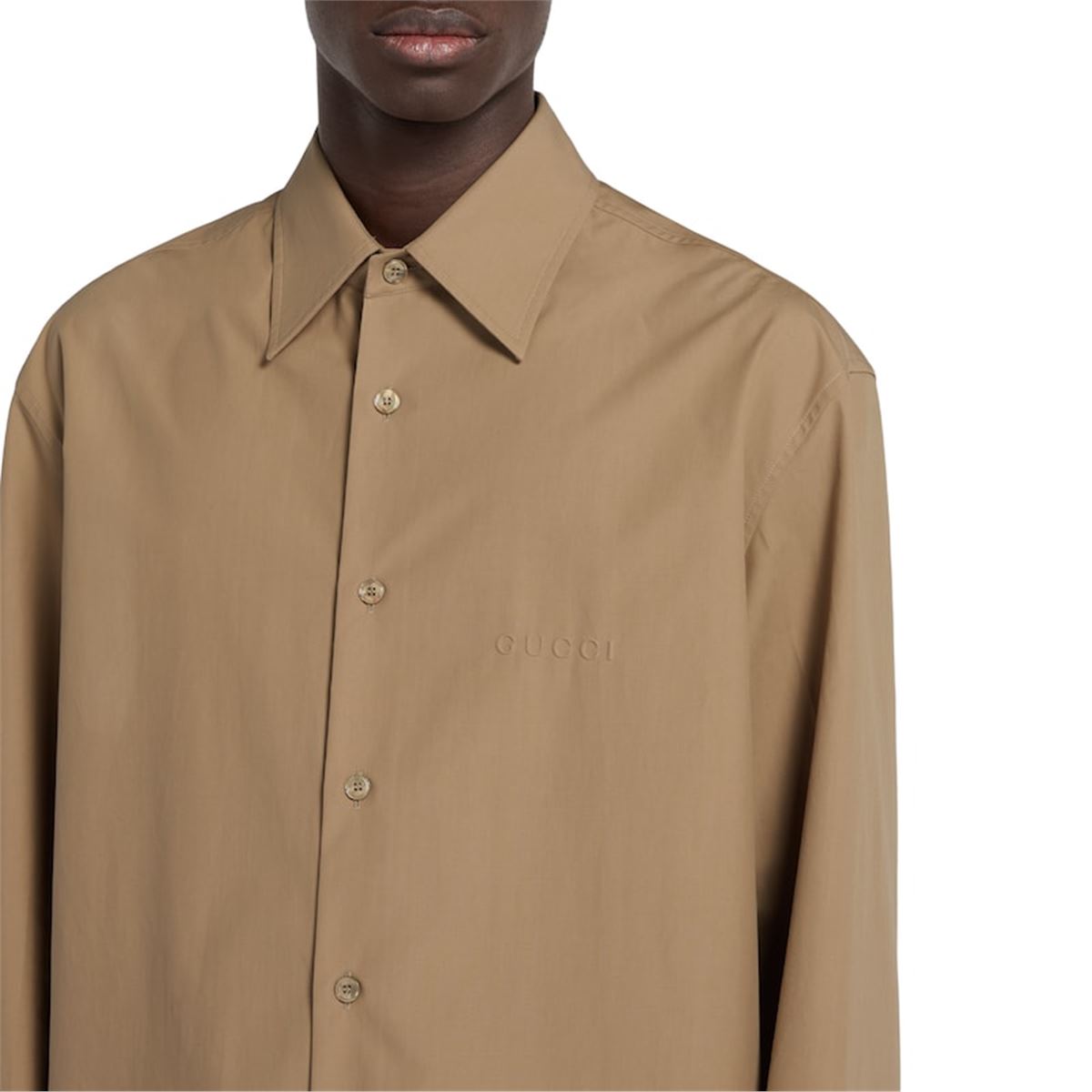 EMBOSSED COTTON POPLIN SHIRT