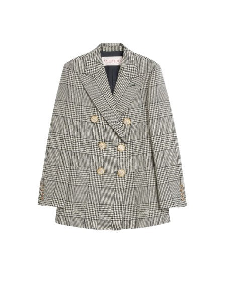 WOMEN'S HOUNDSTOOTH WOOL BLAZER