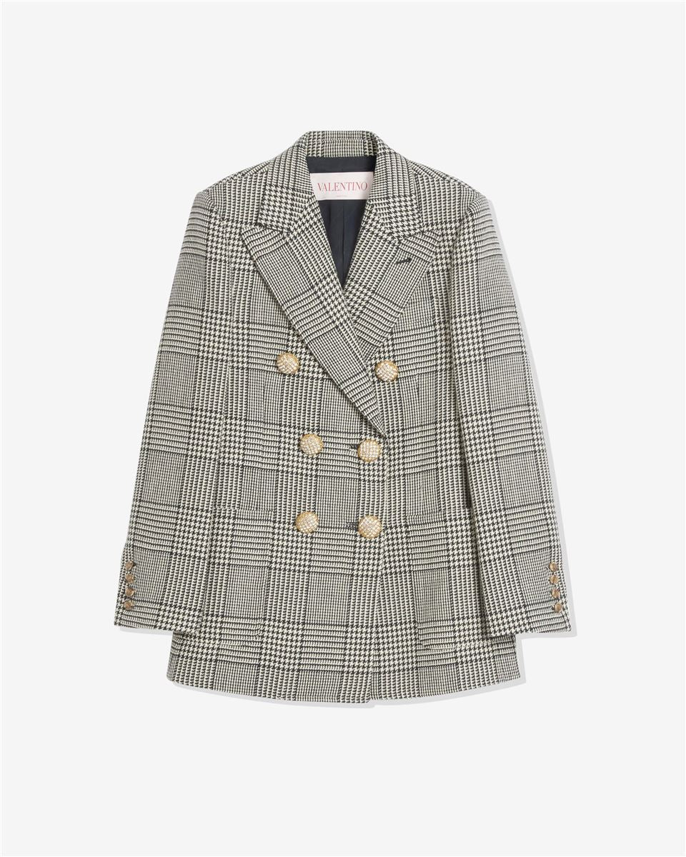 WOMEN'S HOUNDSTOOTH WOOL BLAZER