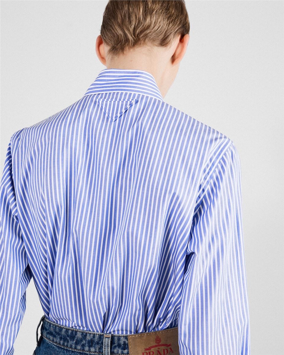 EMBROIDERED STRIPE POPLIN SHIRT