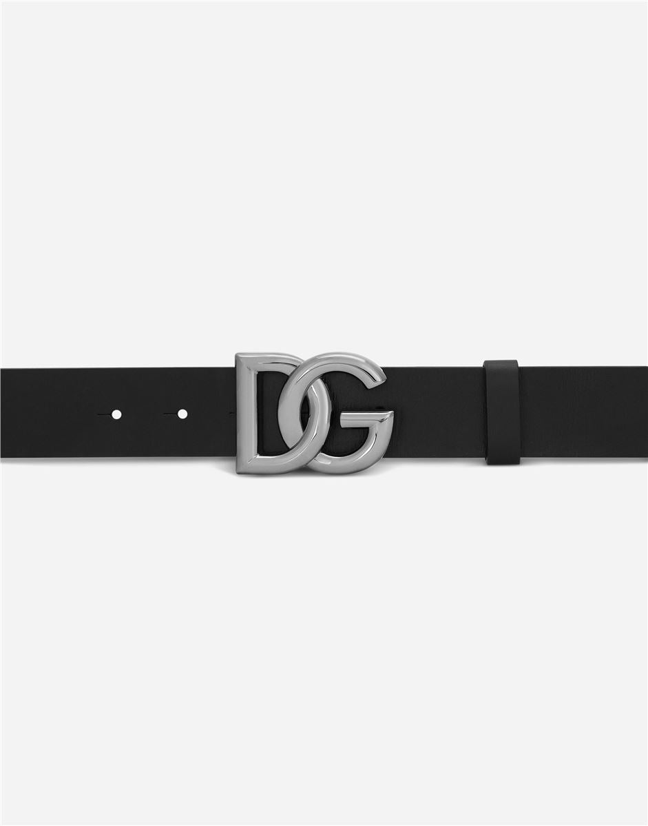 LEATHER BELT WITH DG LOGO DOLCE & GABBANA