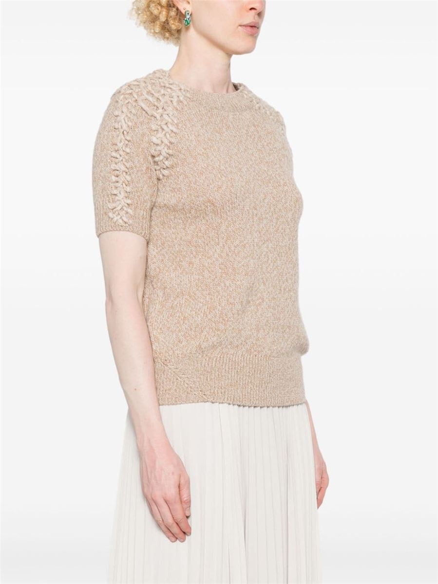 CHUNKY-KNIT DETAIL KNITTED TOP ERMANNO SCERVINO