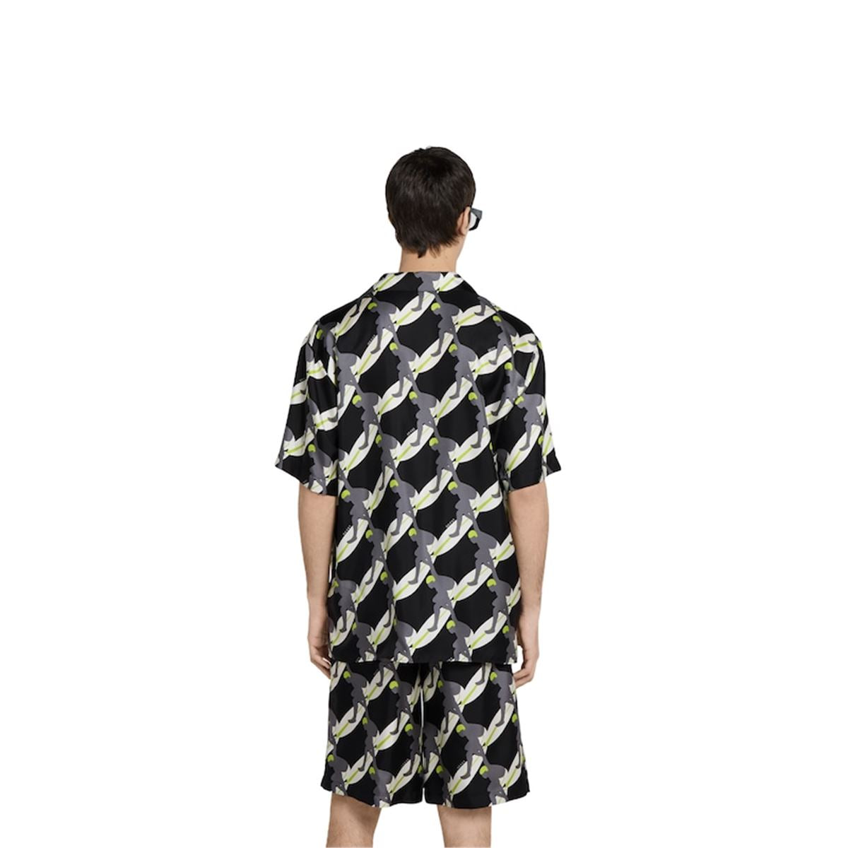 PRINTED SILK BOWLING SHIRT