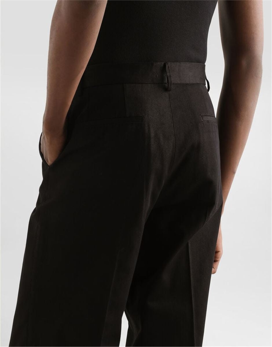 COTTON GABARDINE PANTS WITH DOUBLE DARTS