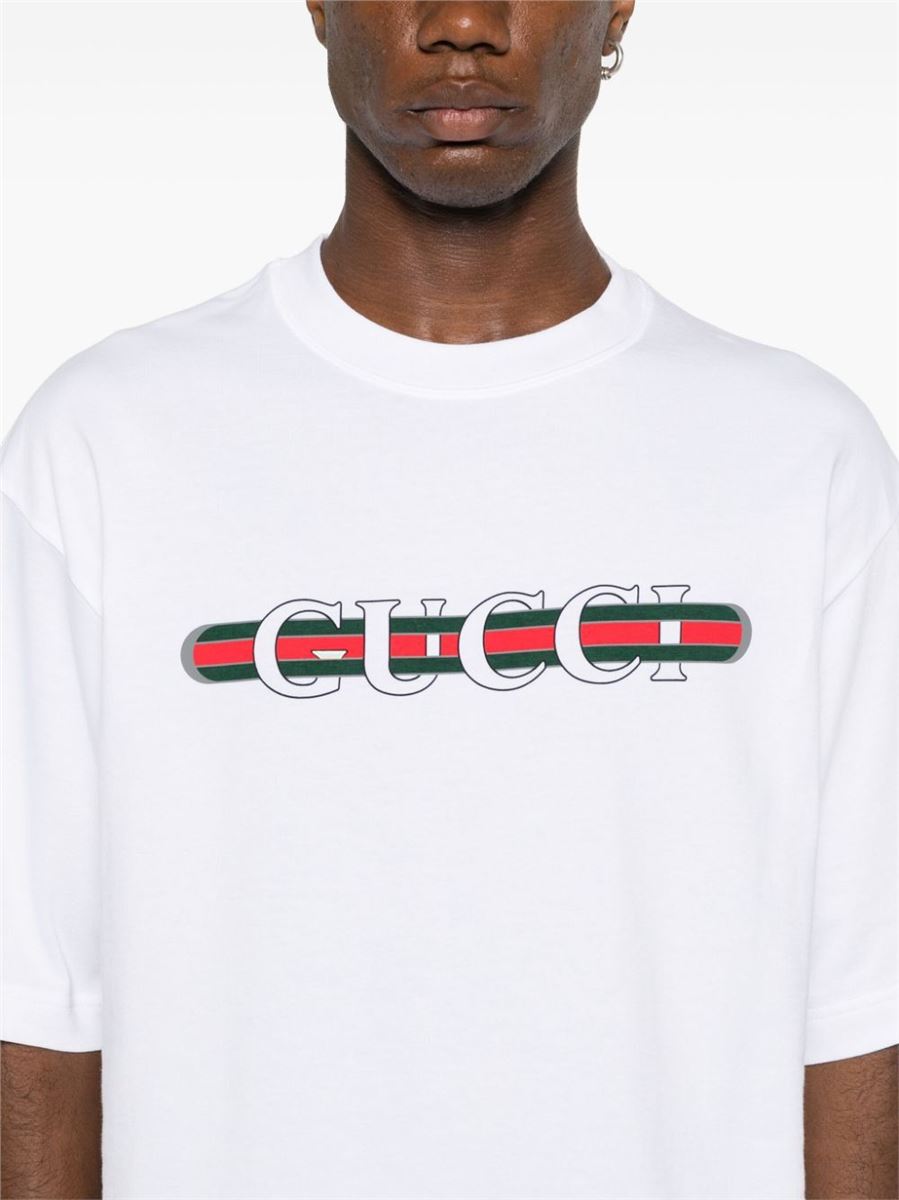 LOGO-PRINT COTTON T-SHIRT GUCCI