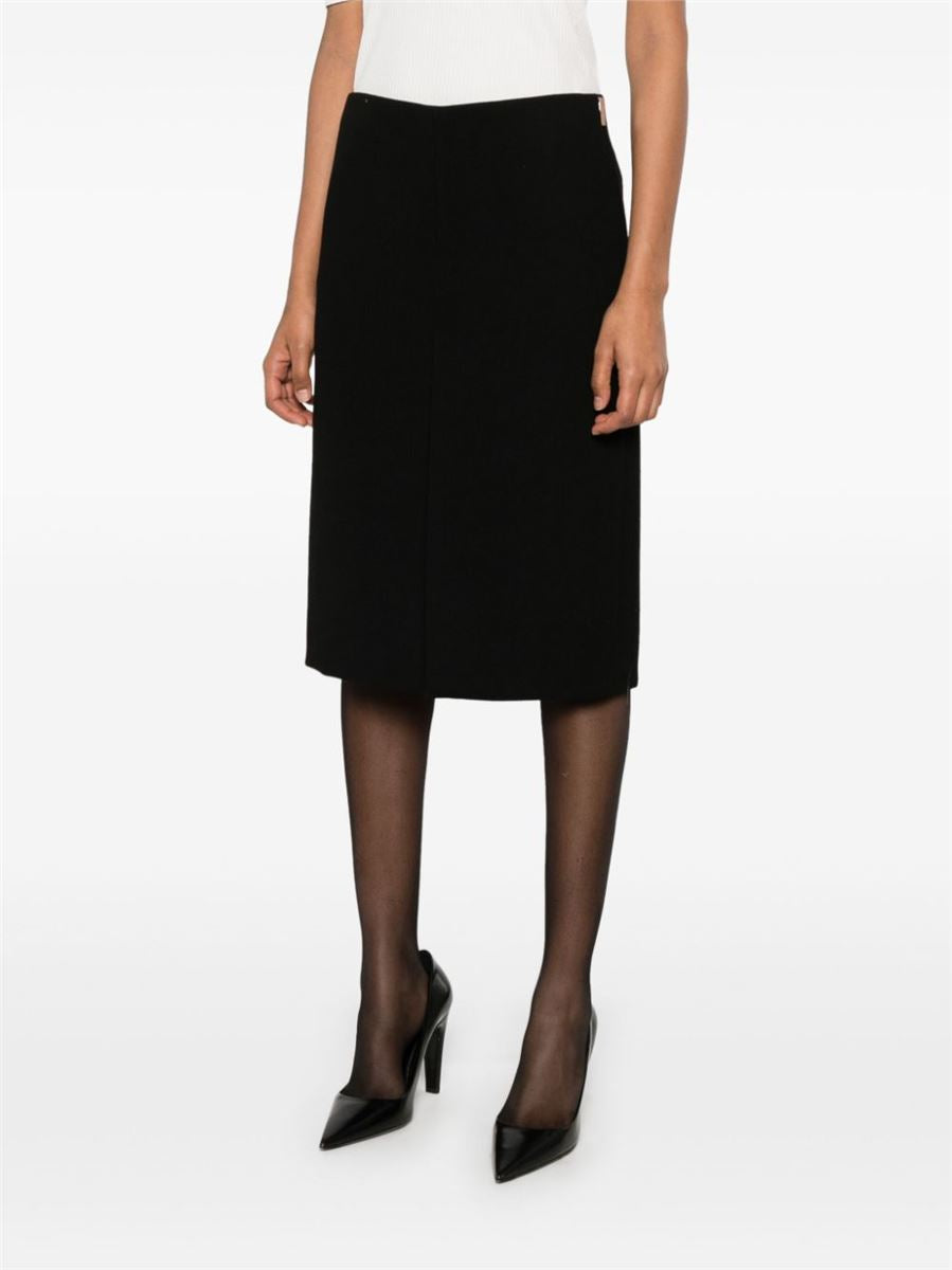 WOOL CREPE MIDI SKIRT