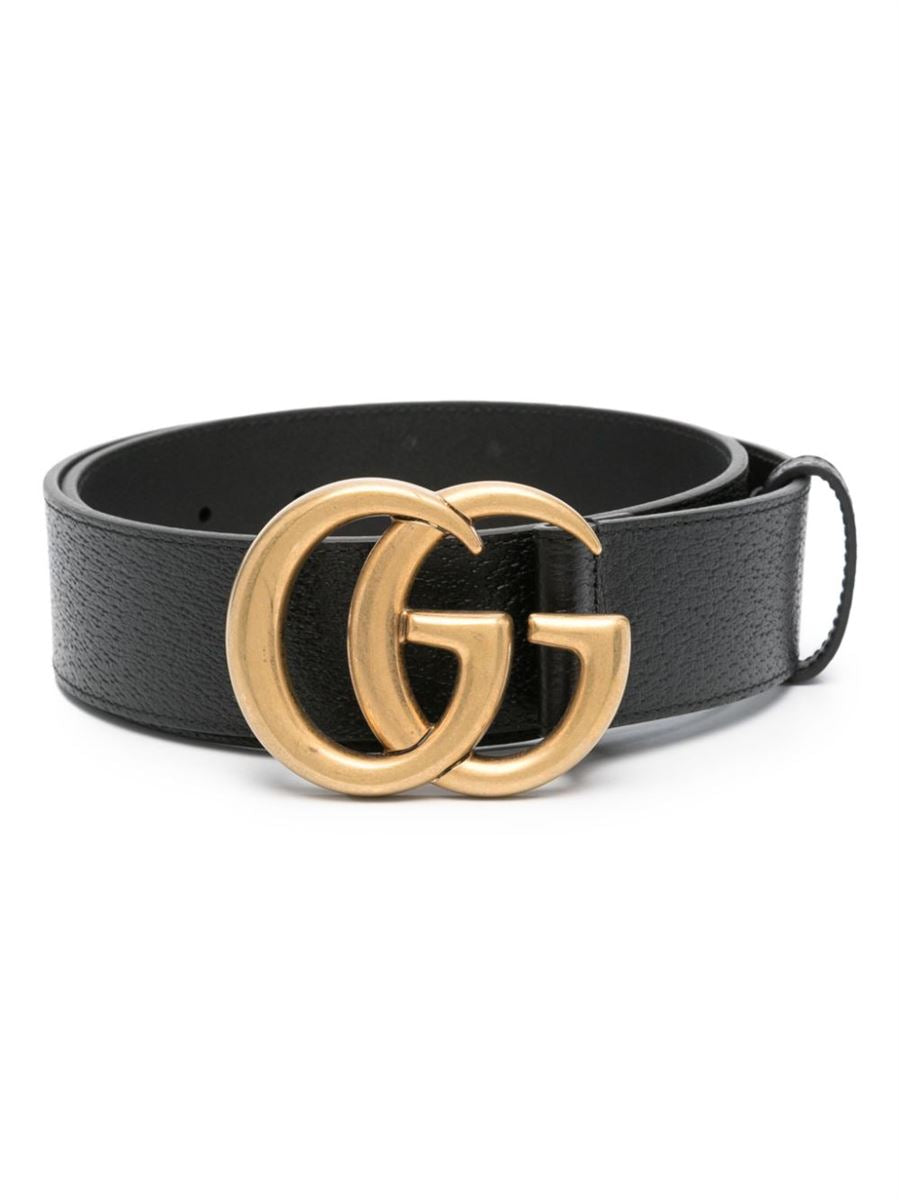 DOUBLE G-BUCKLE LEATHER BELT