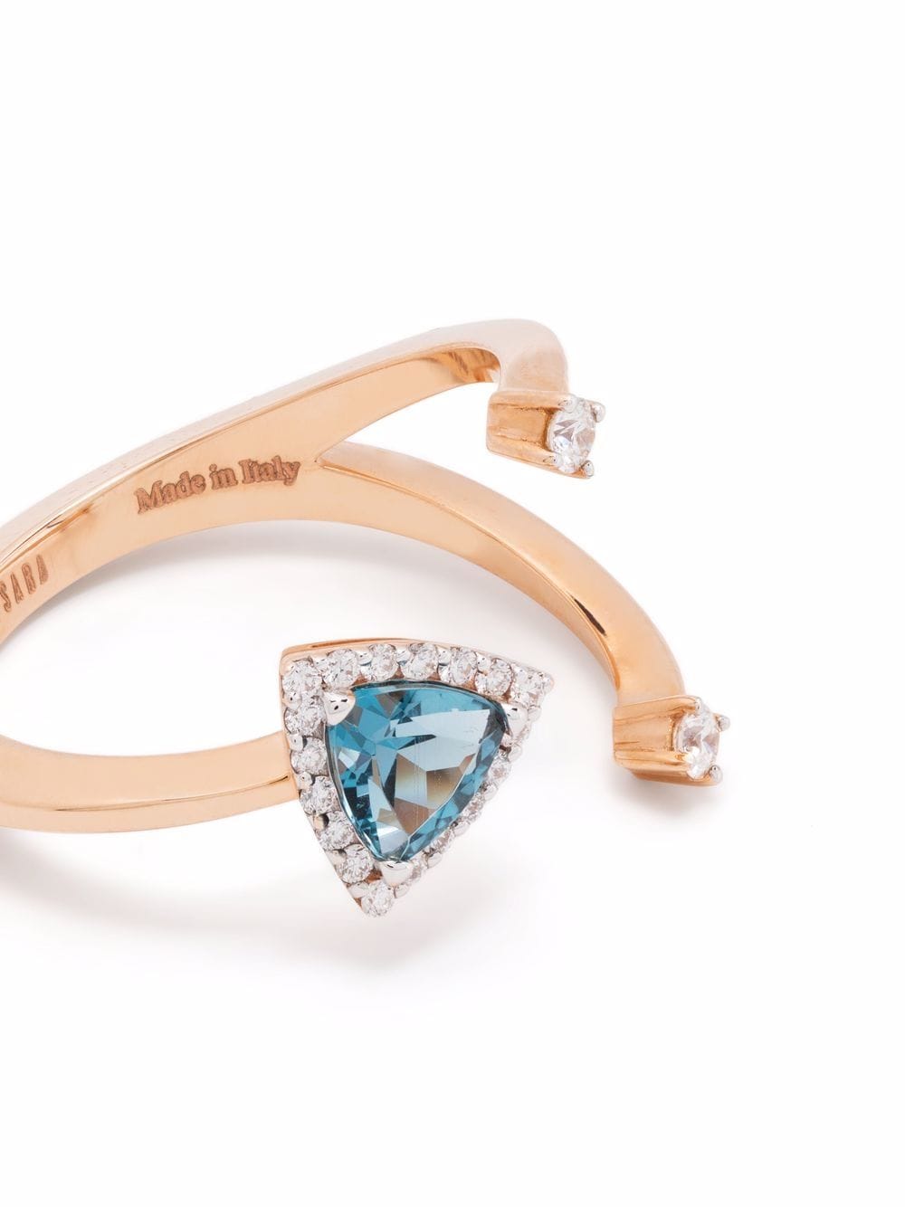 18KT ROSE GOLD MICRO TOPAZ AND DIAMOND RING