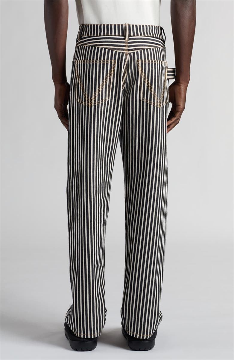 ENGINEER STRIPE STRAIGHT LEG COTTON DRILL PANTS