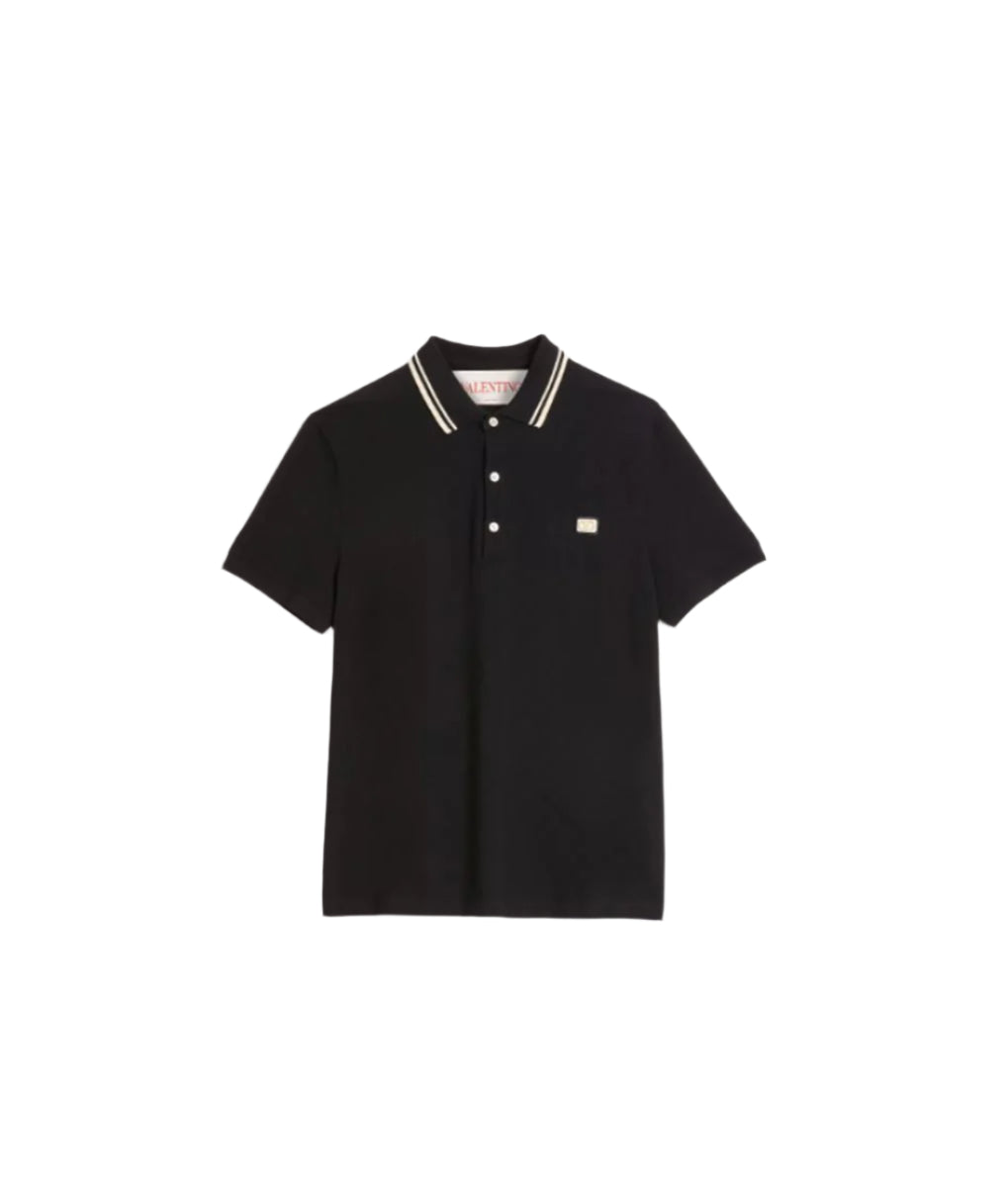 COTTON PIQUÉ POLO SHIRT WITH VLOGO PATCH