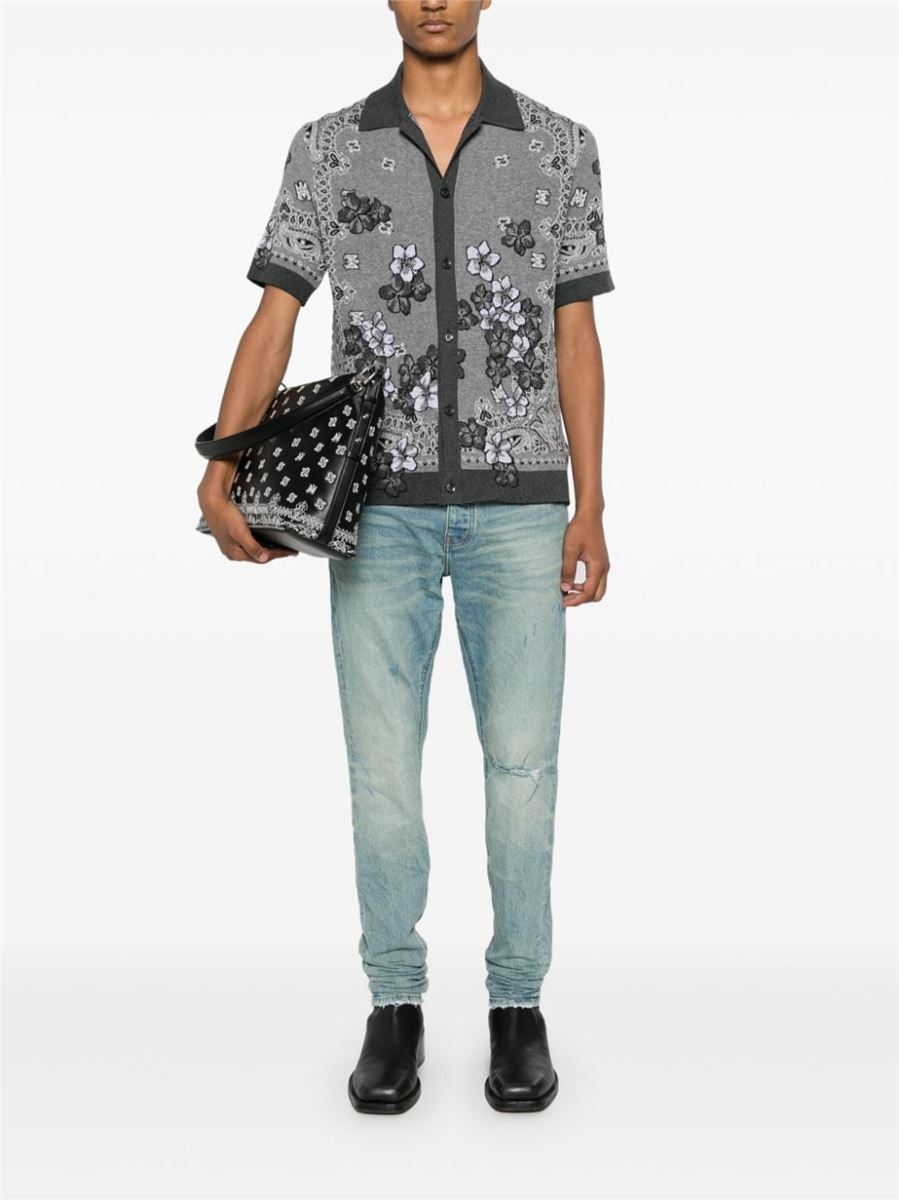 FLORAL-JACQUARD KNITTED SHIRT