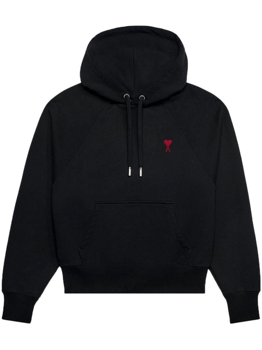 LOGO-EMBROIDERED ORGANIC-COTTON HOODIE AMI