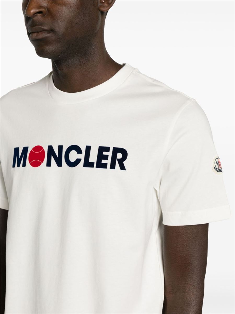 LOGO-FLOCKED COTTON T-SHIRT MONCLER