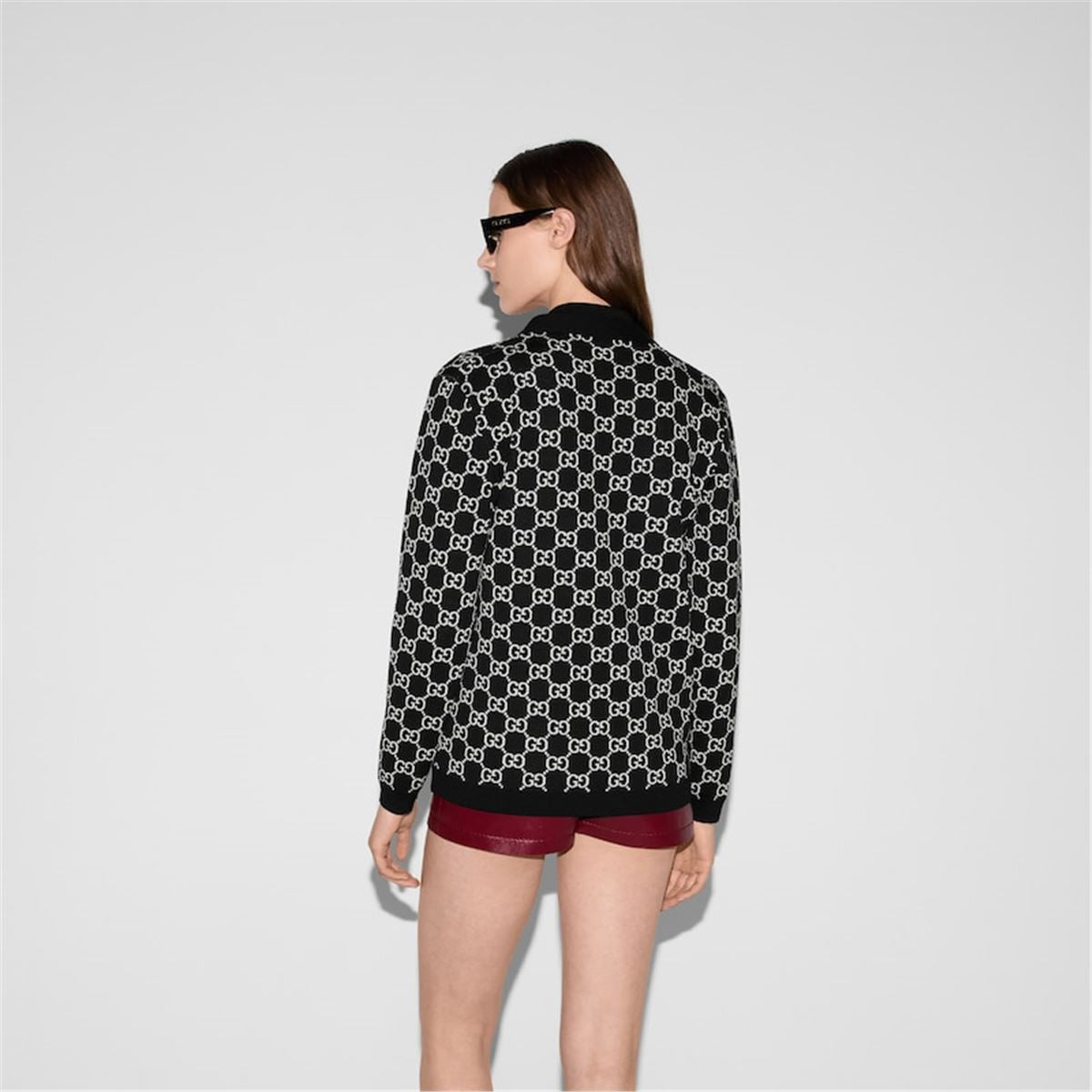 REVERSIBLE GG WOOL JACQUARD CARDIGAN