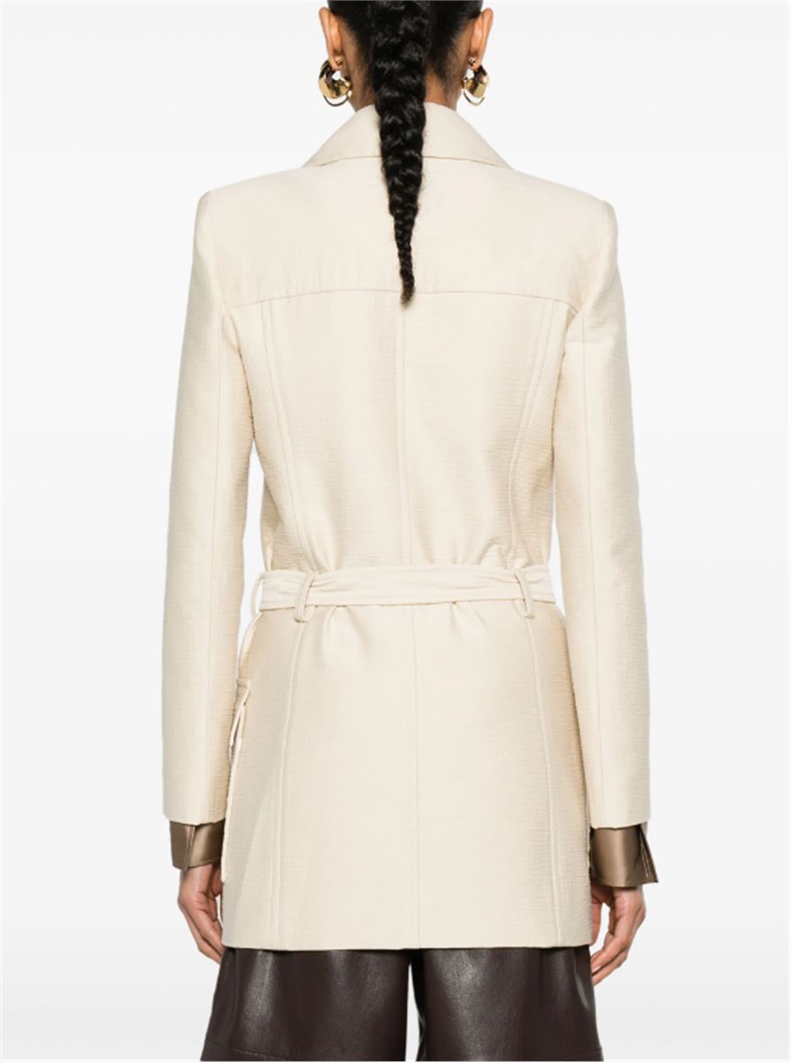 BELTED DOUBLE-BREASTED COAT SAINT LAURENT