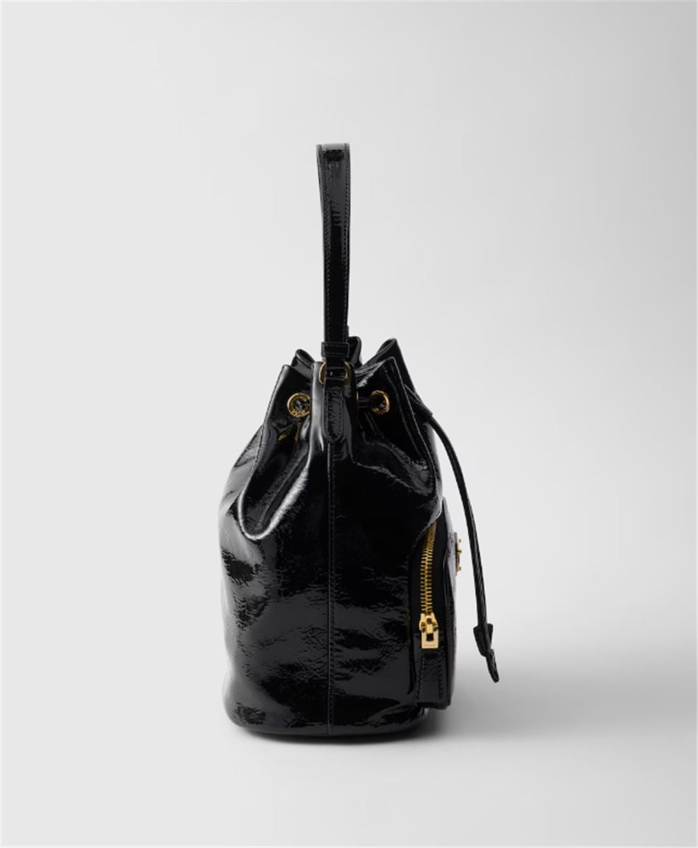 DUET NAPLAK PATENT LEATHER BUCKET BAG