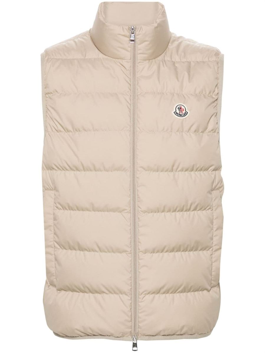 MOCK NECK LOGO PATCH DOWN GILET MONCLER