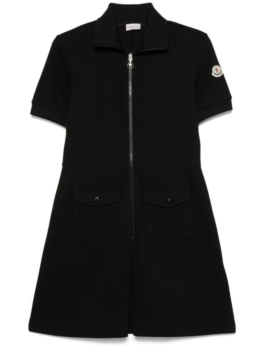 SHORT-SLEEVE STAND-COLLAR POLO DRESS