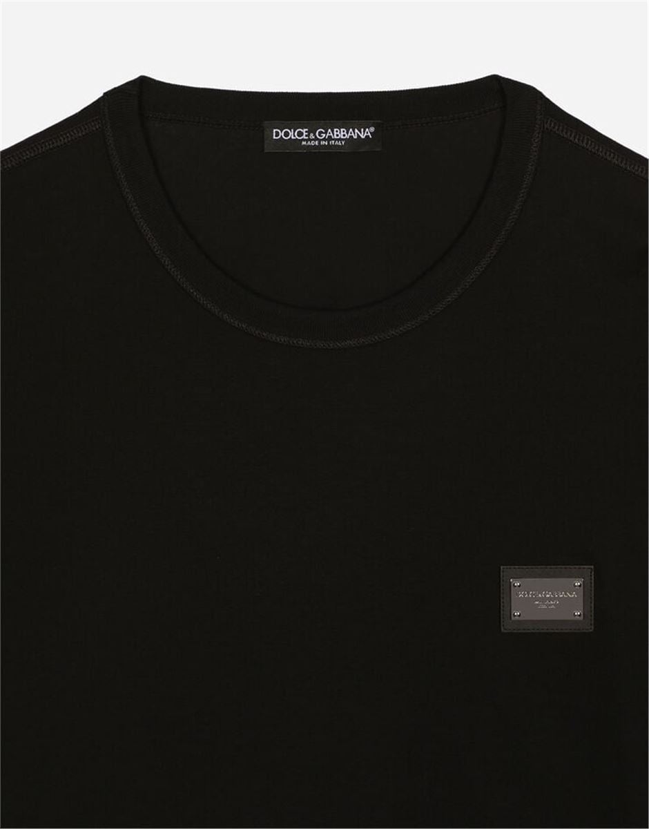 COTTON T-SHIRT WITH BRANDED TAG